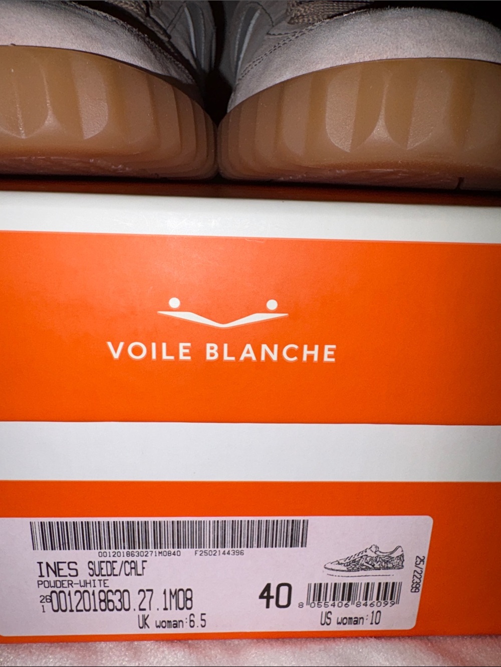 NWT VOILE BLANCHE INES Sneaker in Powder-White (Light Beige) - Picture 9 of 16